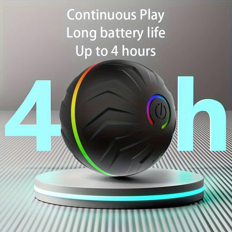 Smart Interactive Dog Toy - Auto Rolling & Jumping Ball with LED Lights
