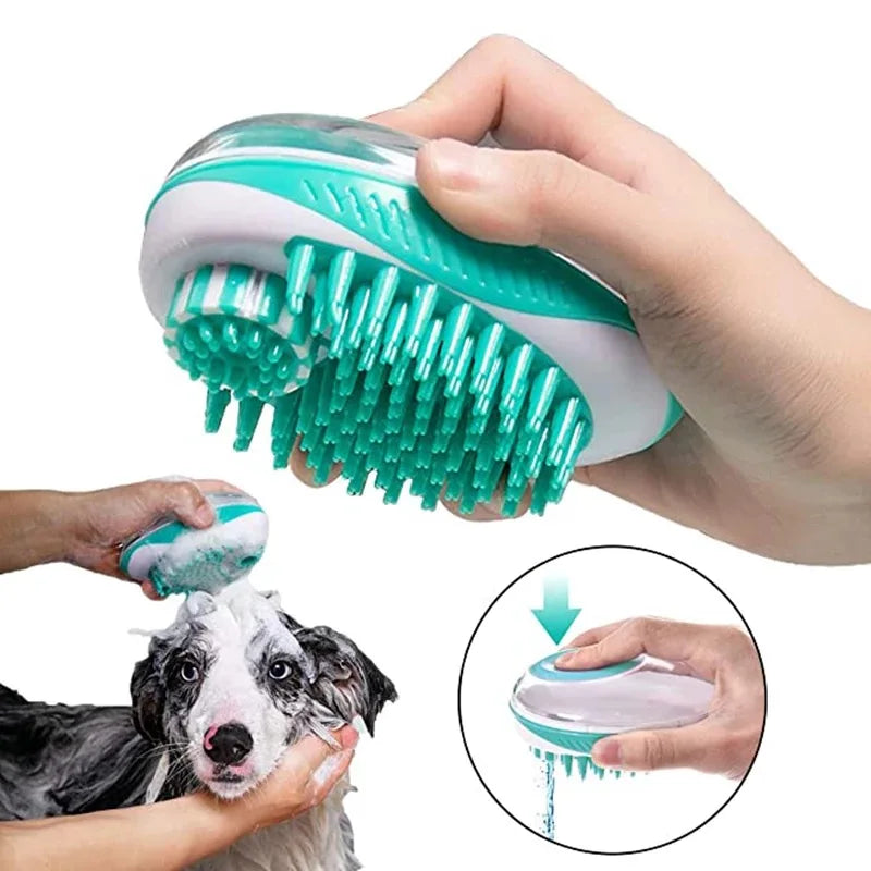 2-in-1 Pet Bath Brush - Soft Silicone Massage & Grooming Comb for Dogs & Cats