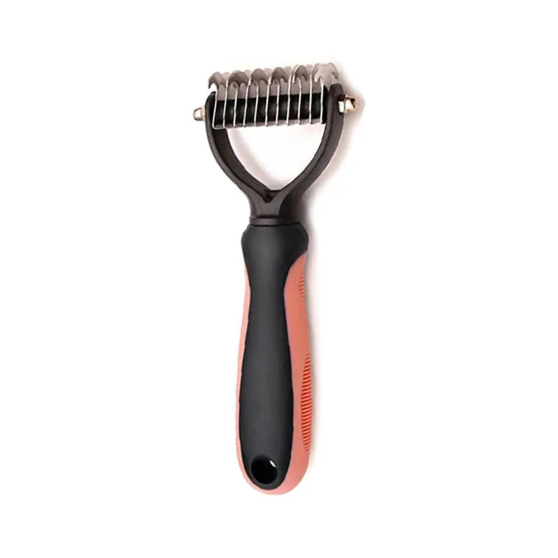 Professional Pet Deshedding Brush - Stainless Steel Hair Remover & Dematting Comb for Dogs & Cats