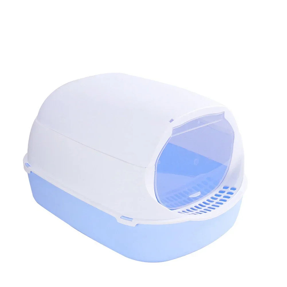 Semi-Enclosed Cat Litter Box - Splash-Proof Design