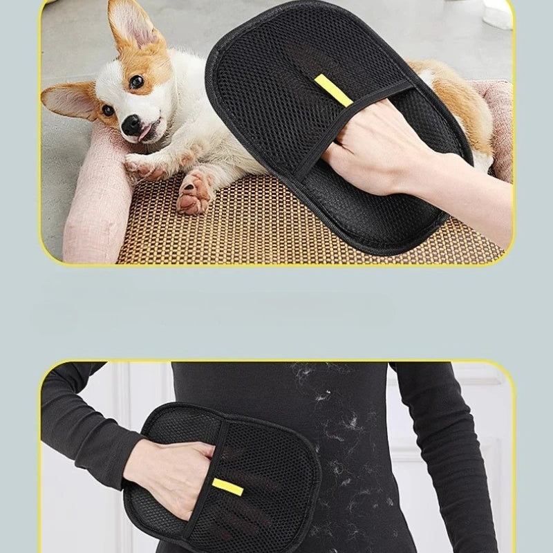Pet Hair Remover Gloves - Reusable Washable Lint Roller for Dogs & Cats