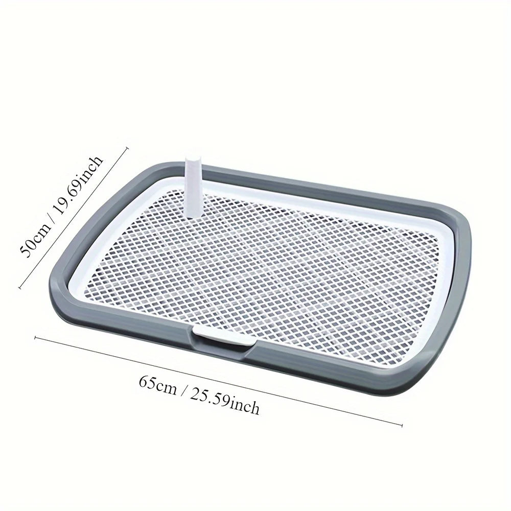 Indoor Dog Potty Training Tray - Plastic Pee Pad Holder with Removable Mesh Grid for Small to Medium Dogs