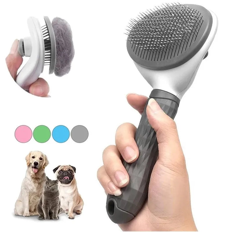 Self-Cleaning Dog Grooming Brush - Professional Dematting Comb for All Dog Breeds