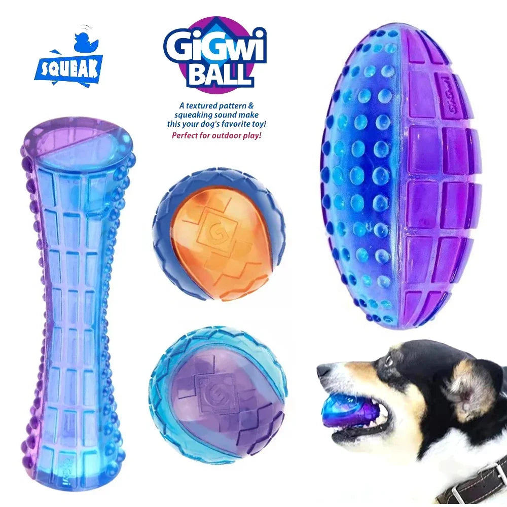 Gigwi Interactive Squeaky Dog Ball - 2.5" Bouncy G-Ball for Small & Medium Dogs