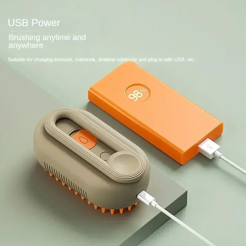3-in-1 Electric Steam Pet Brush - Spray Grooming Brush for Dogs & Cats