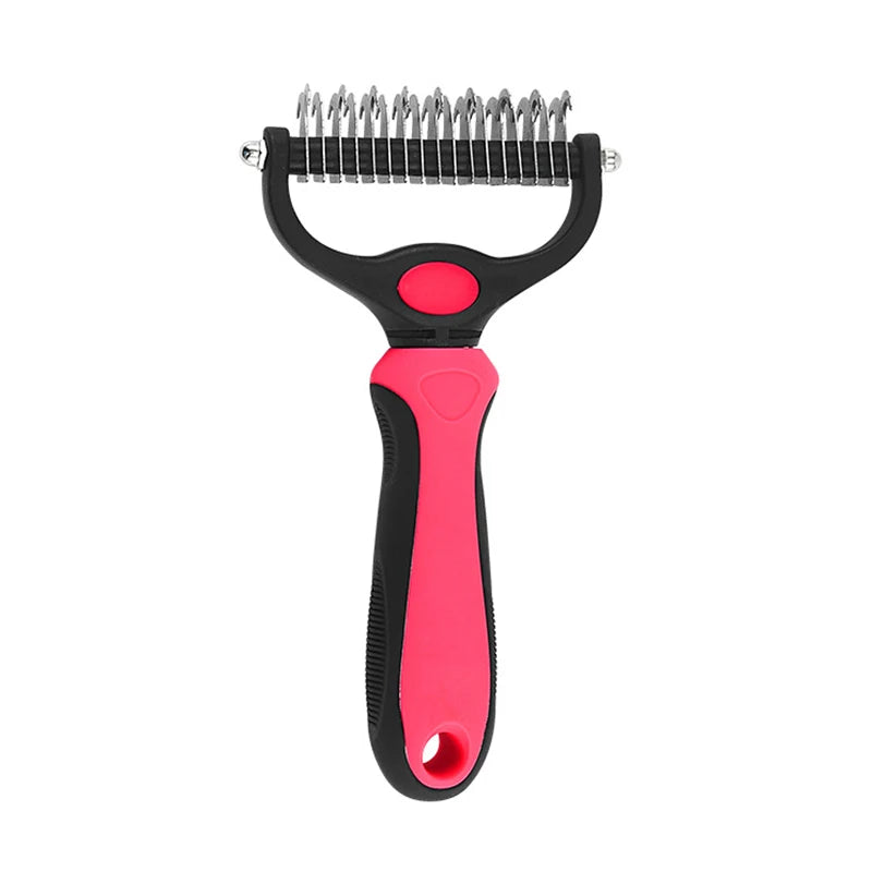 Professional Pet Deshedding Brush - Stainless Steel Hair Remover & Dematting Comb for Dogs & Cats