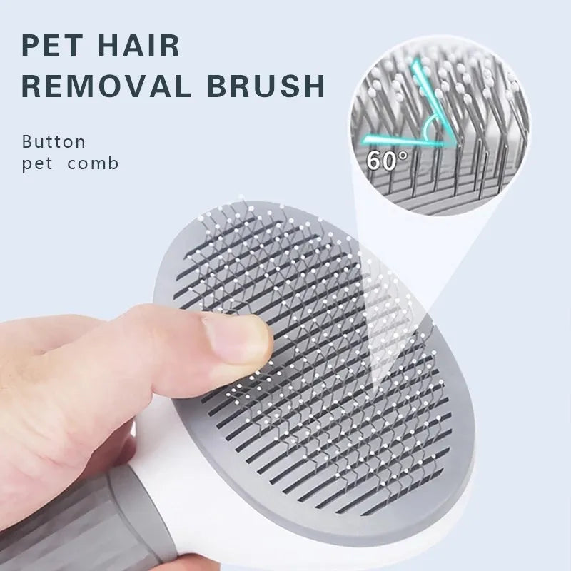 Self-Cleaning Dog Grooming Brush - Professional Dematting Comb for All Dog Breeds