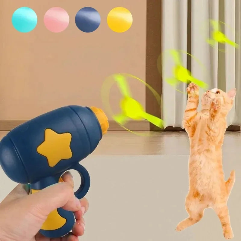 Interactive Cat Toy Launcher - Flying Disc Shooting Gun Training Toy for Kittens