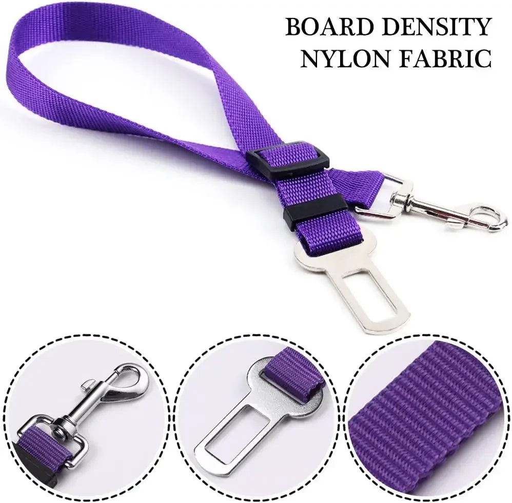 Adjustable Dog Seat Belt - Heavy Duty Elastic Car Safety Harness