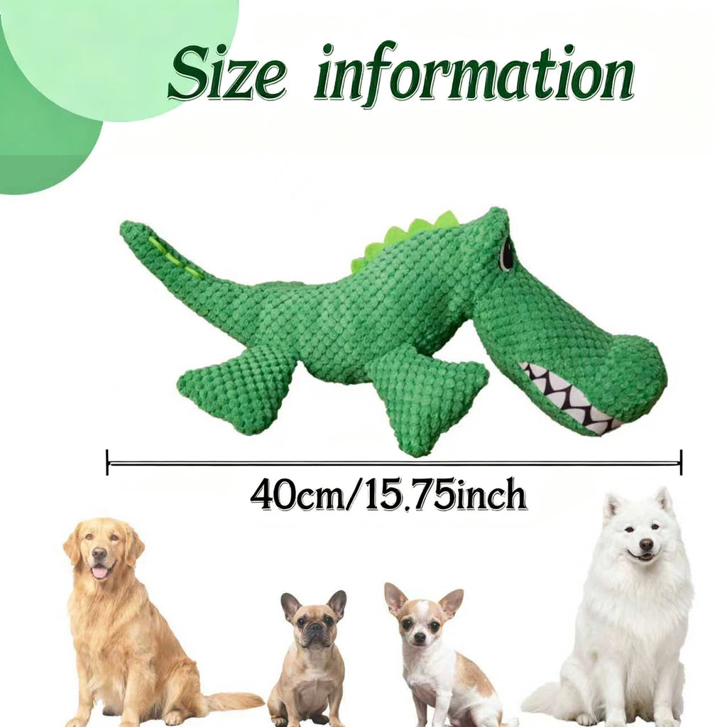 Chew-Resistant Plush Crocodile Toy - Interactive Squeaky Toy for Dogs & Cats