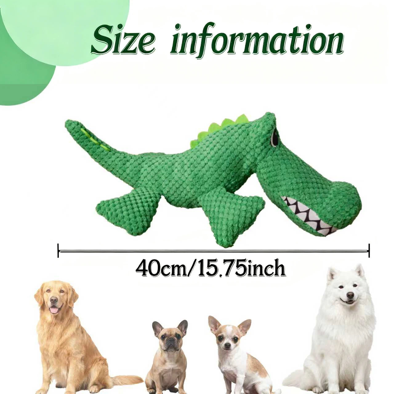 Chew-Resistant Plush Crocodile Toy - Interactive Squeaky Toy for Dogs & Cats