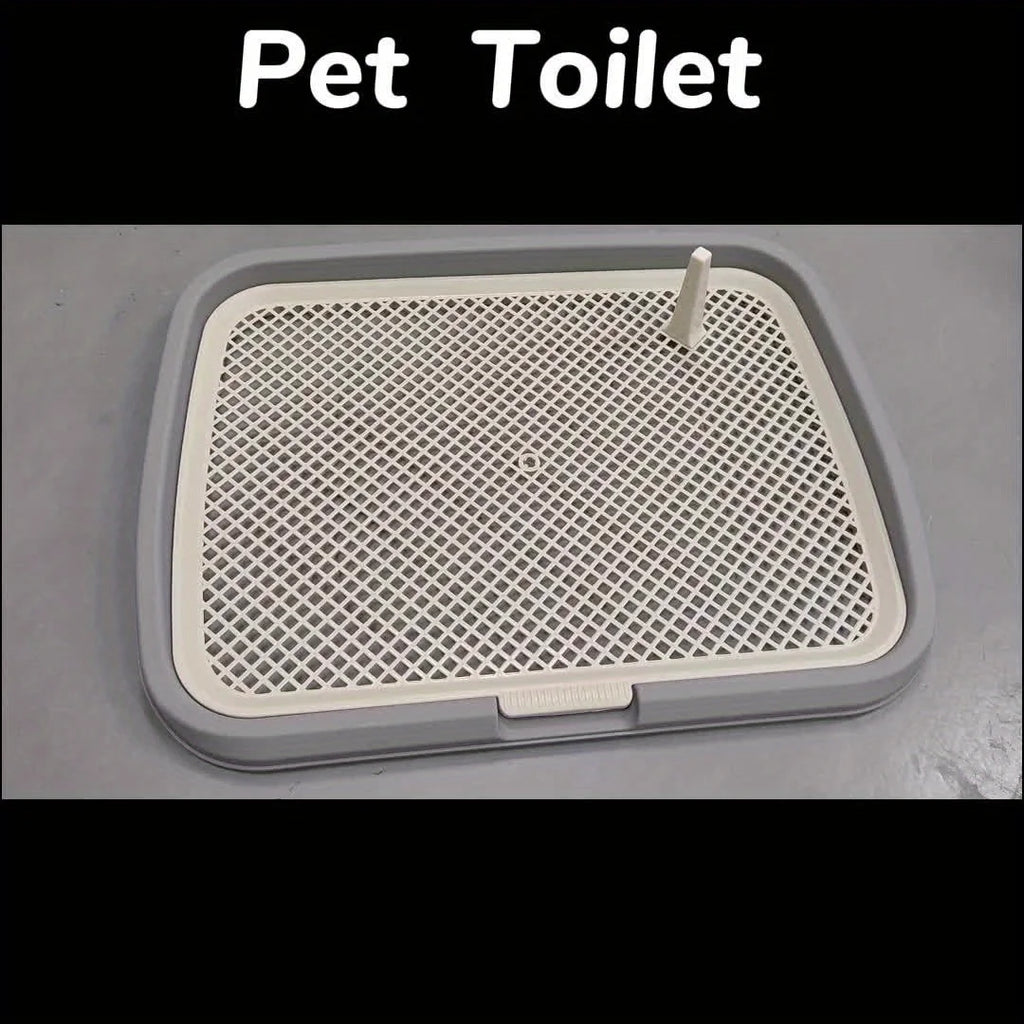 Indoor Dog Potty Training Tray - Plastic Pee Pad Holder with Removable Mesh Grid for Small to Medium Dogs