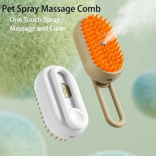 3-in-1 Electric Steam Pet Brush - Spray Grooming Brush for Dogs & Cats