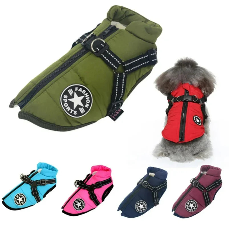 Waterproof Dog Jacket with Built-In Harness - Winter Warm Coat for All Breeds