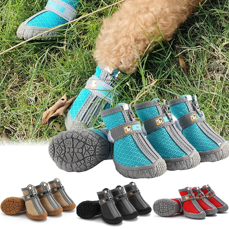 Non-Slip Dog Boots - Warm Plush Paw Protectors with Thick Soles