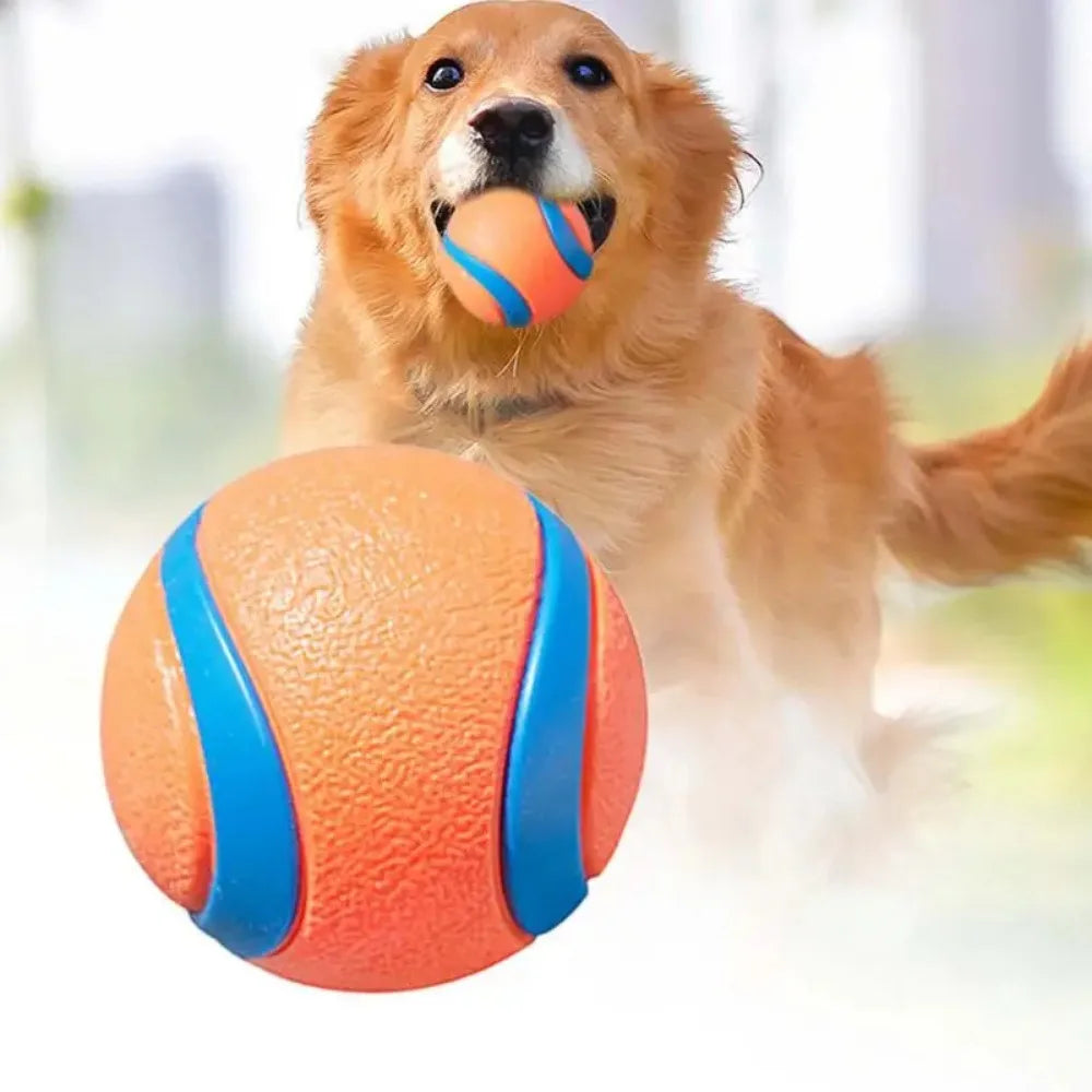 Solid Rubber Dog Ball - Durable Elastic Fetch & Chew Toy for All Breeds