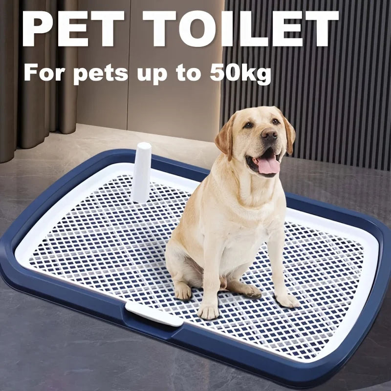 Indoor Dog Potty Training Tray - Plastic Pee Pad Holder with Removable Mesh Grid for Small to Medium Dogs