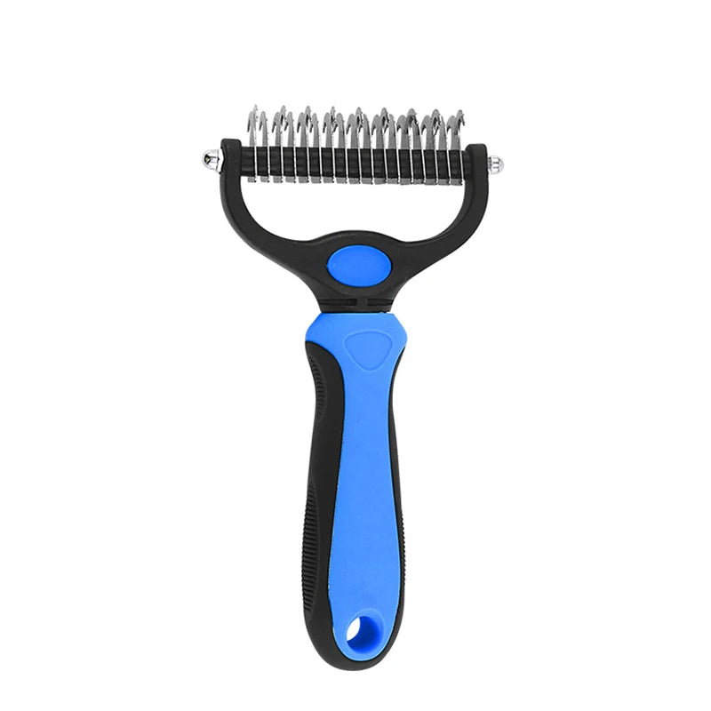 Professional Pet Deshedding Brush - Stainless Steel Hair Remover & Dematting Comb for Dogs & Cats