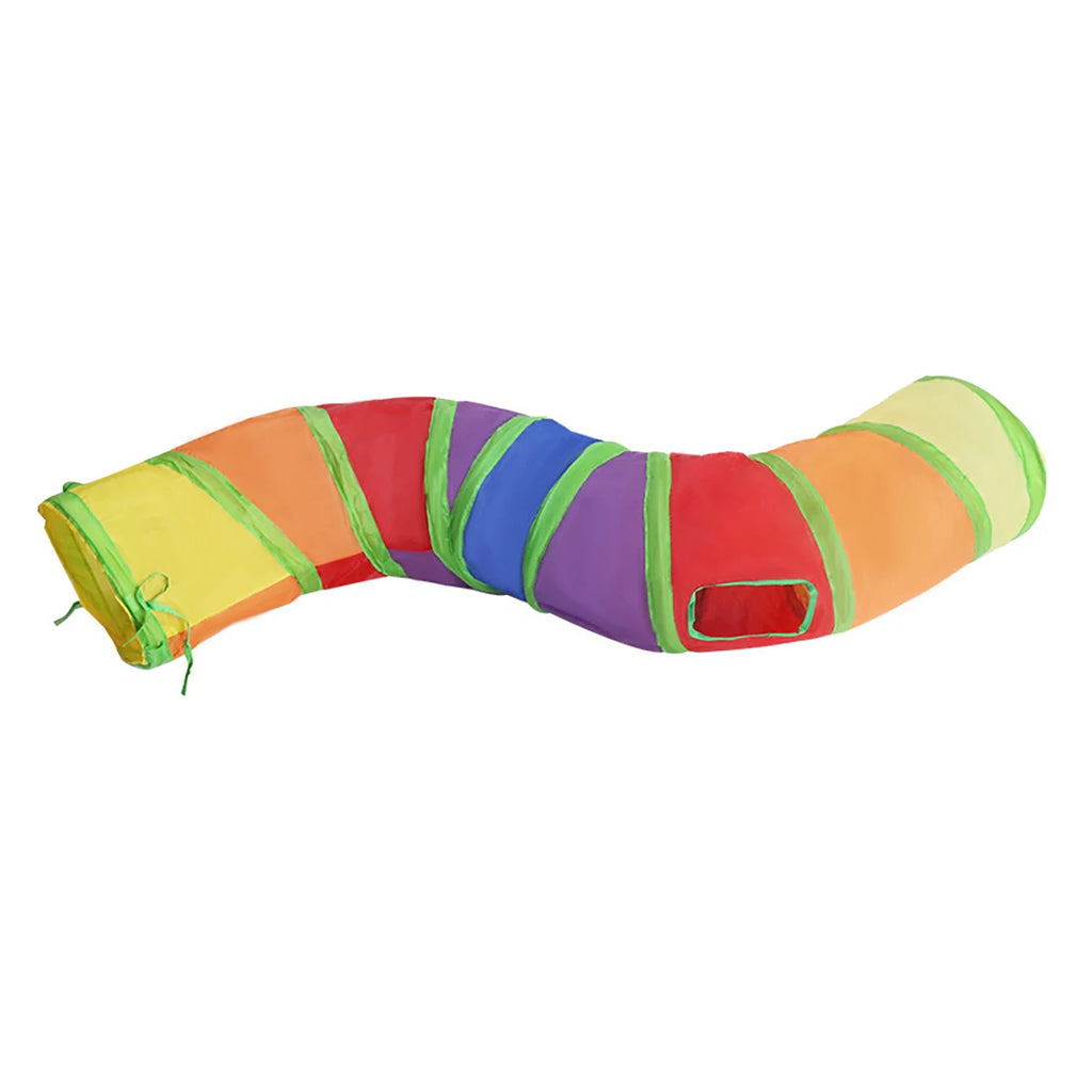 Cat Play Tunnel - Foldable Collapsible Tube Toy with Crinkle Sound for Interactive Play