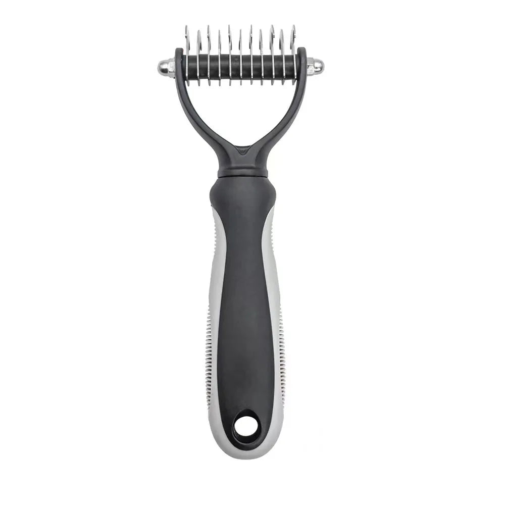 Professional Pet Deshedding Brush - Stainless Steel Hair Remover & Dematting Comb for Dogs & Cats