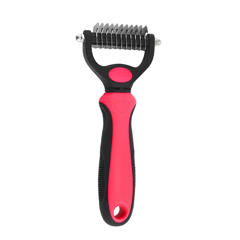 Professional Pet Deshedding Brush - Stainless Steel Hair Remover & Dematting Comb for Dogs & Cats