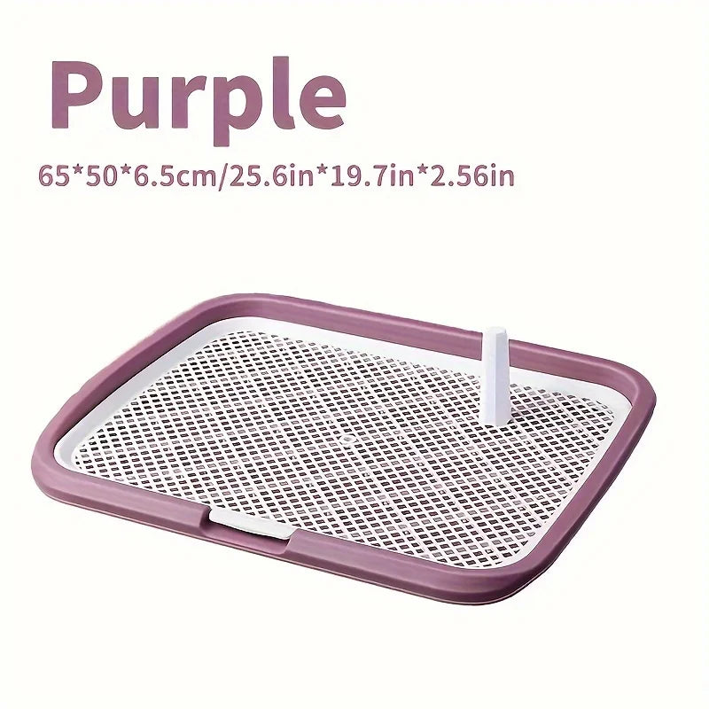Indoor Dog Potty Training Tray - Plastic Pee Pad Holder with Removable Mesh Grid for Small to Medium Dogs