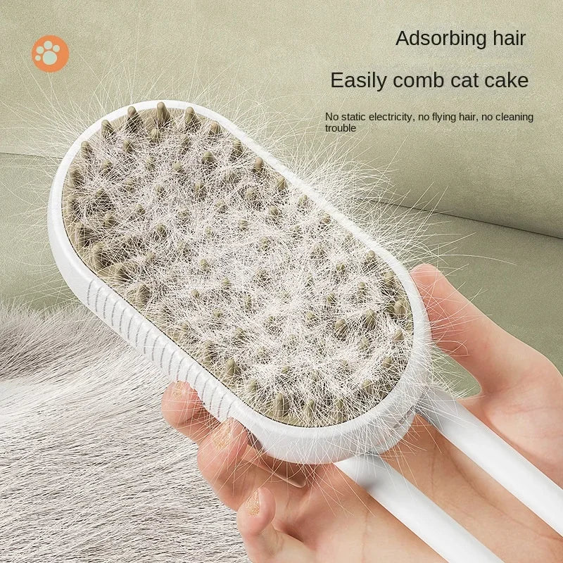 3-in-1 Electric Steam Pet Brush - Spray Grooming Brush for Dogs & Cats