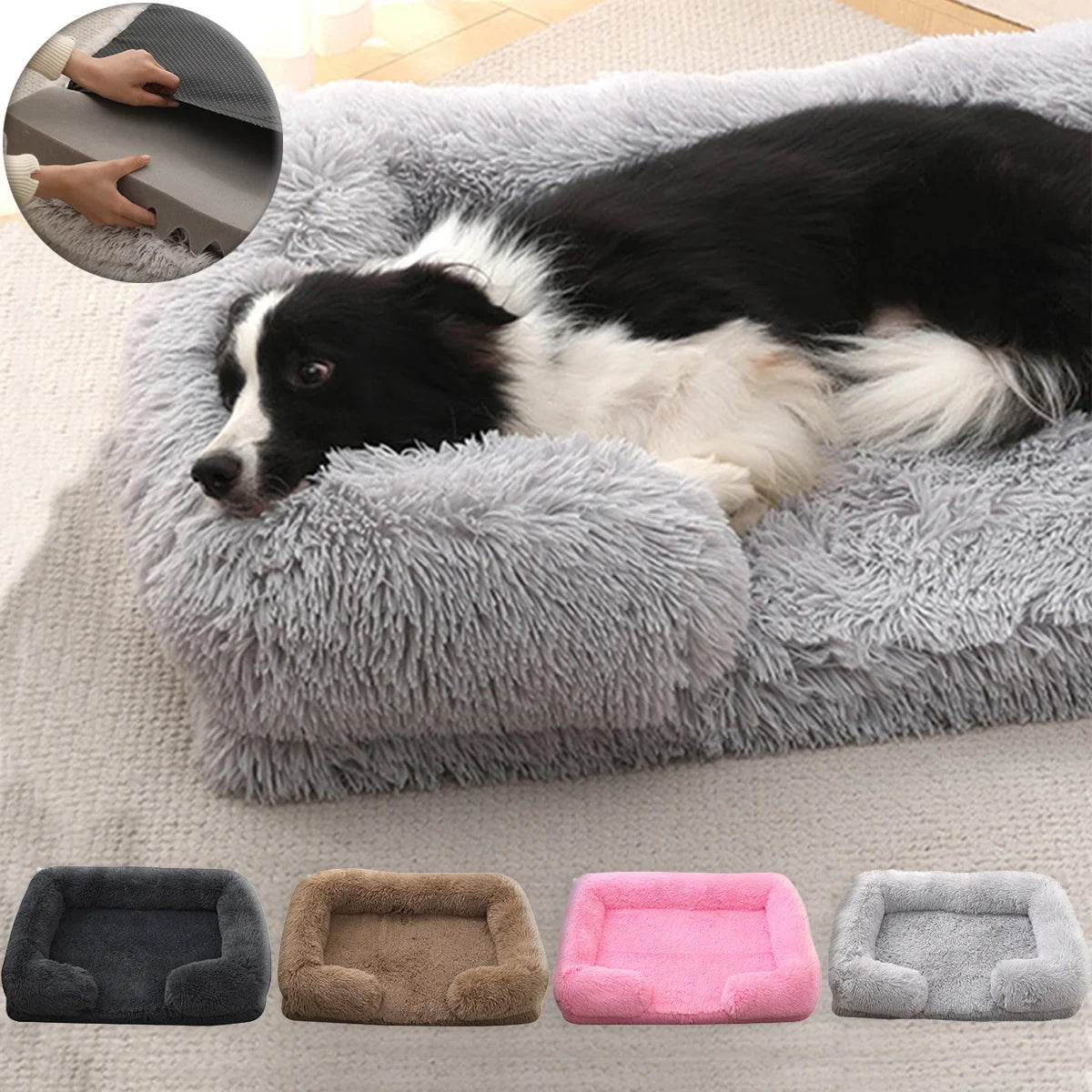 Orthopedic Dog Bed - Memory Foam with Bolster Support