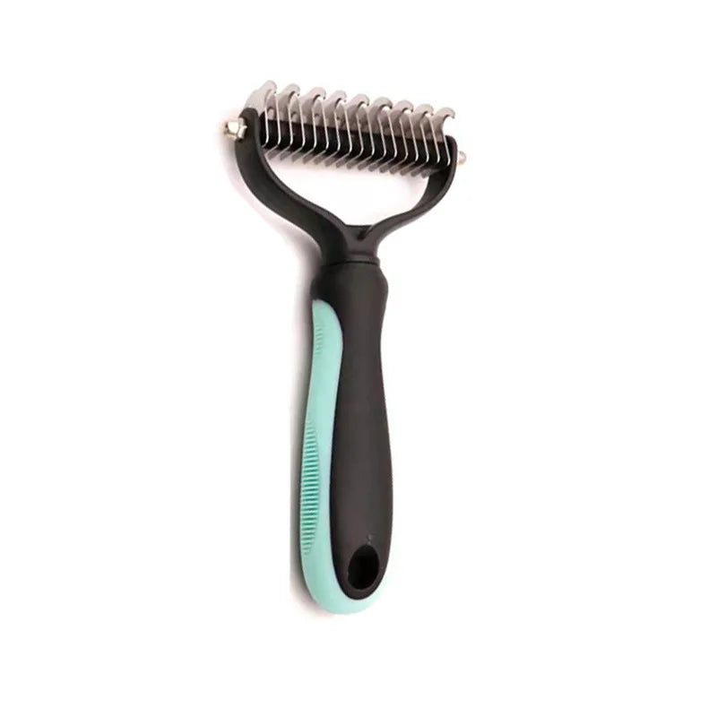 Professional Pet Deshedding Brush - Stainless Steel Hair Remover & Dematting Comb for Dogs & Cats