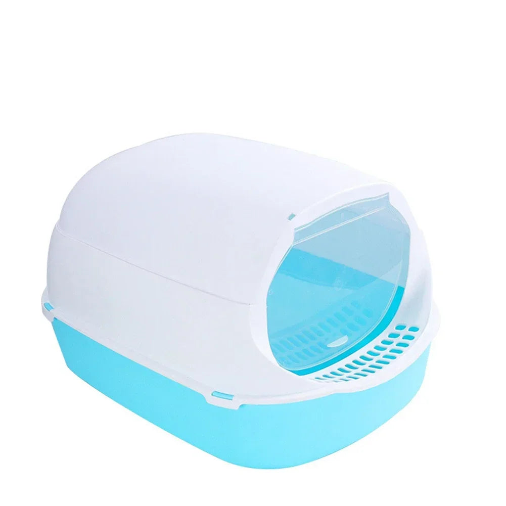 Semi-Enclosed Cat Litter Box - Splash-Proof Design