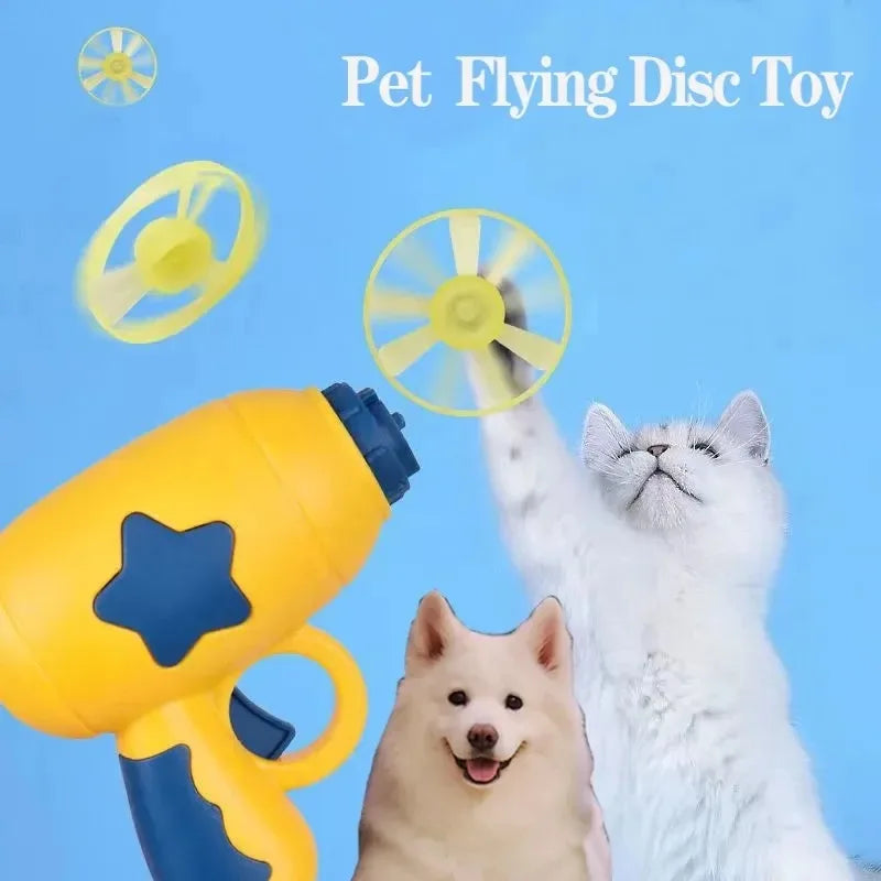 Interactive Cat Toy Launcher - Flying Disc Shooting Gun Training Toy for Kittens