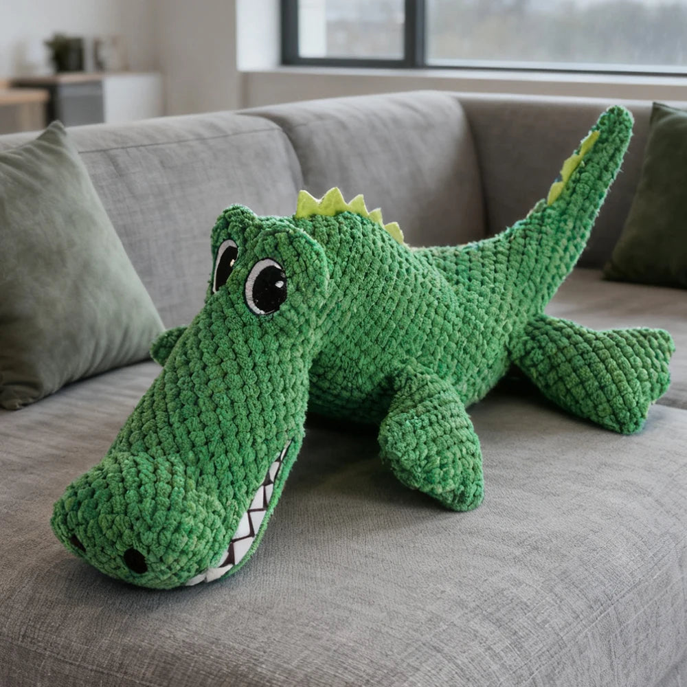 Chew-Resistant Plush Crocodile Toy - Interactive Squeaky Toy for Dogs & Cats