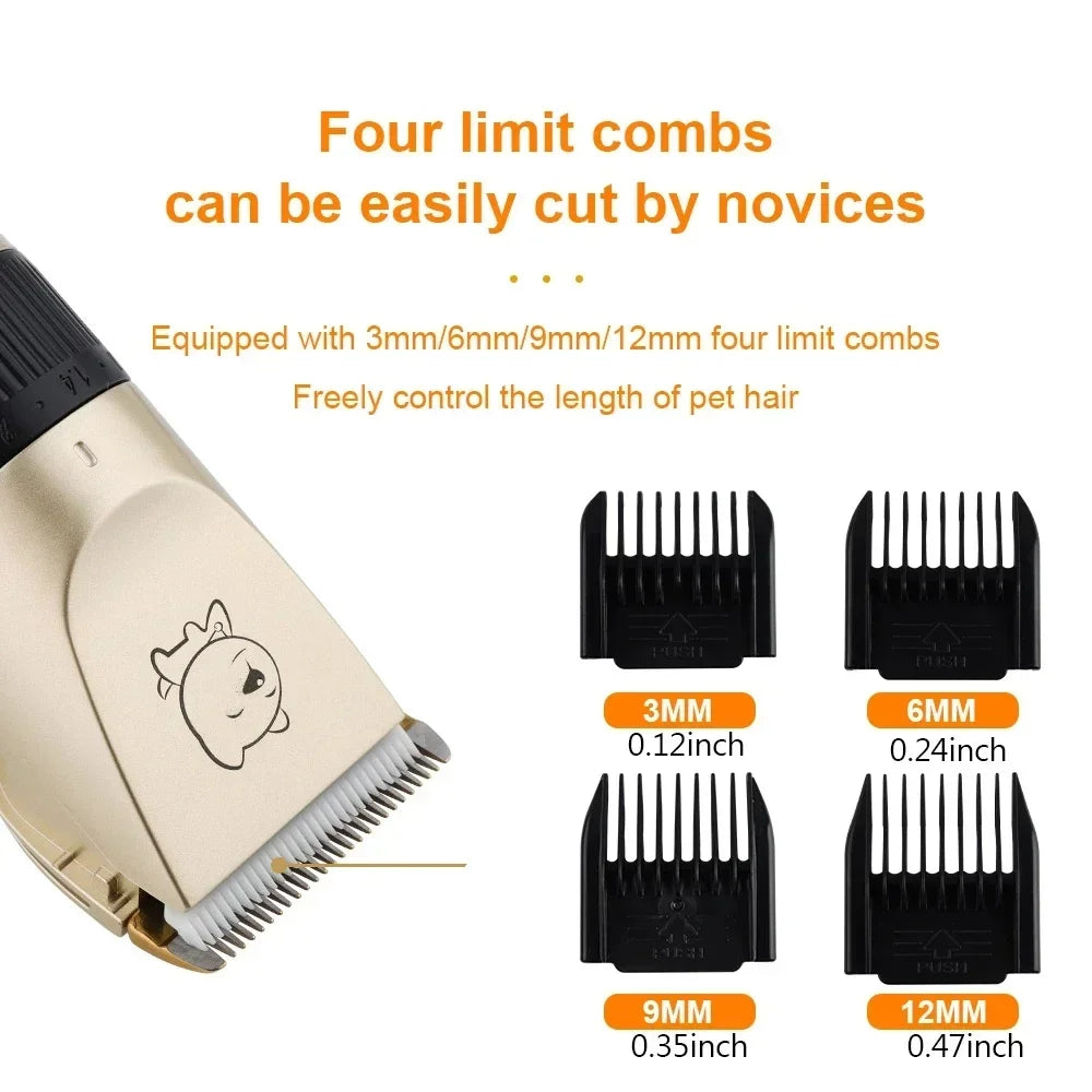 Professional Dog Hair Clipper - USB Rechargeable Electric Grooming Trimmer for All Breeds