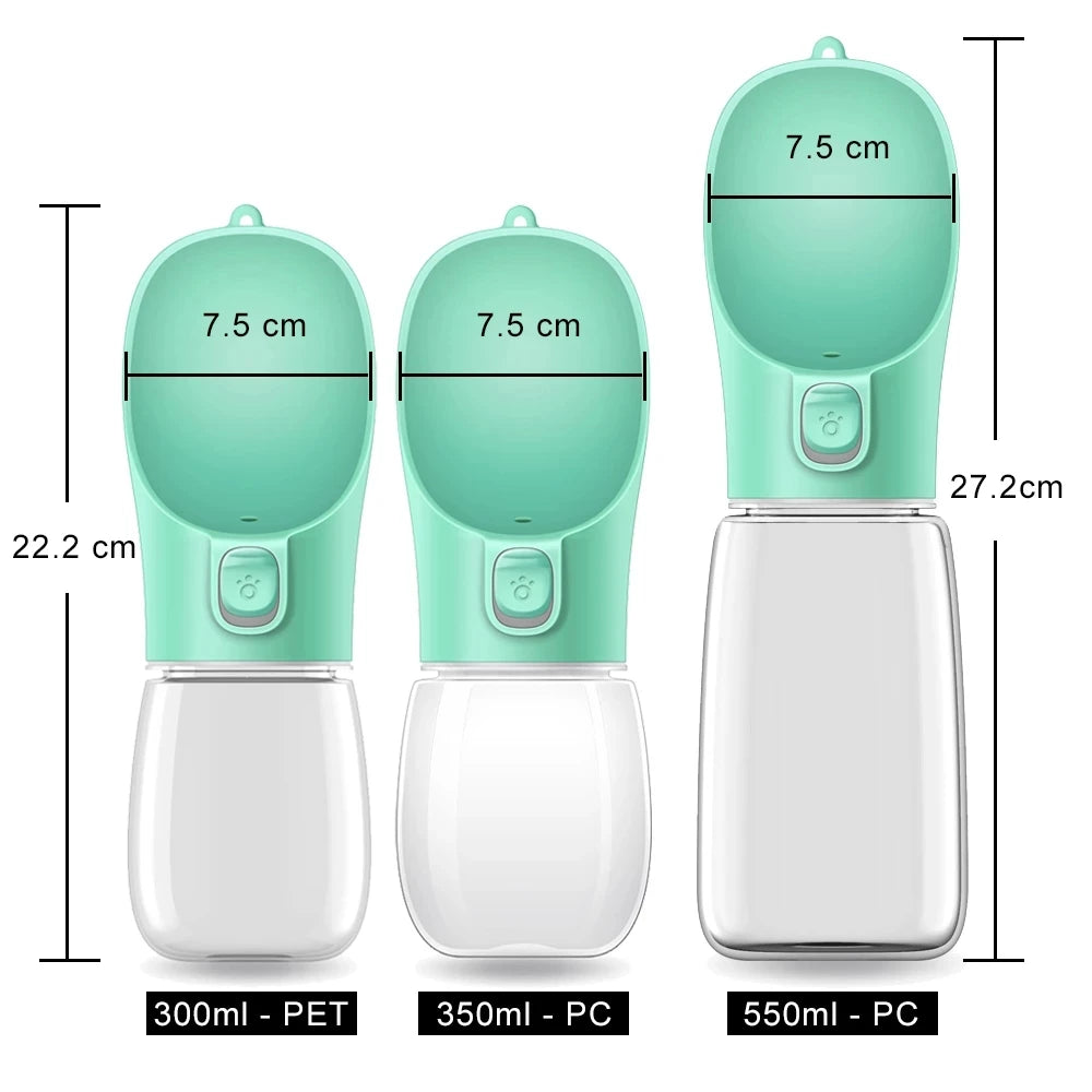 Portable Dog Water Bottle - 550ml Leak-Proof Travel Dispenser with Bowl for Small to Large Dogs