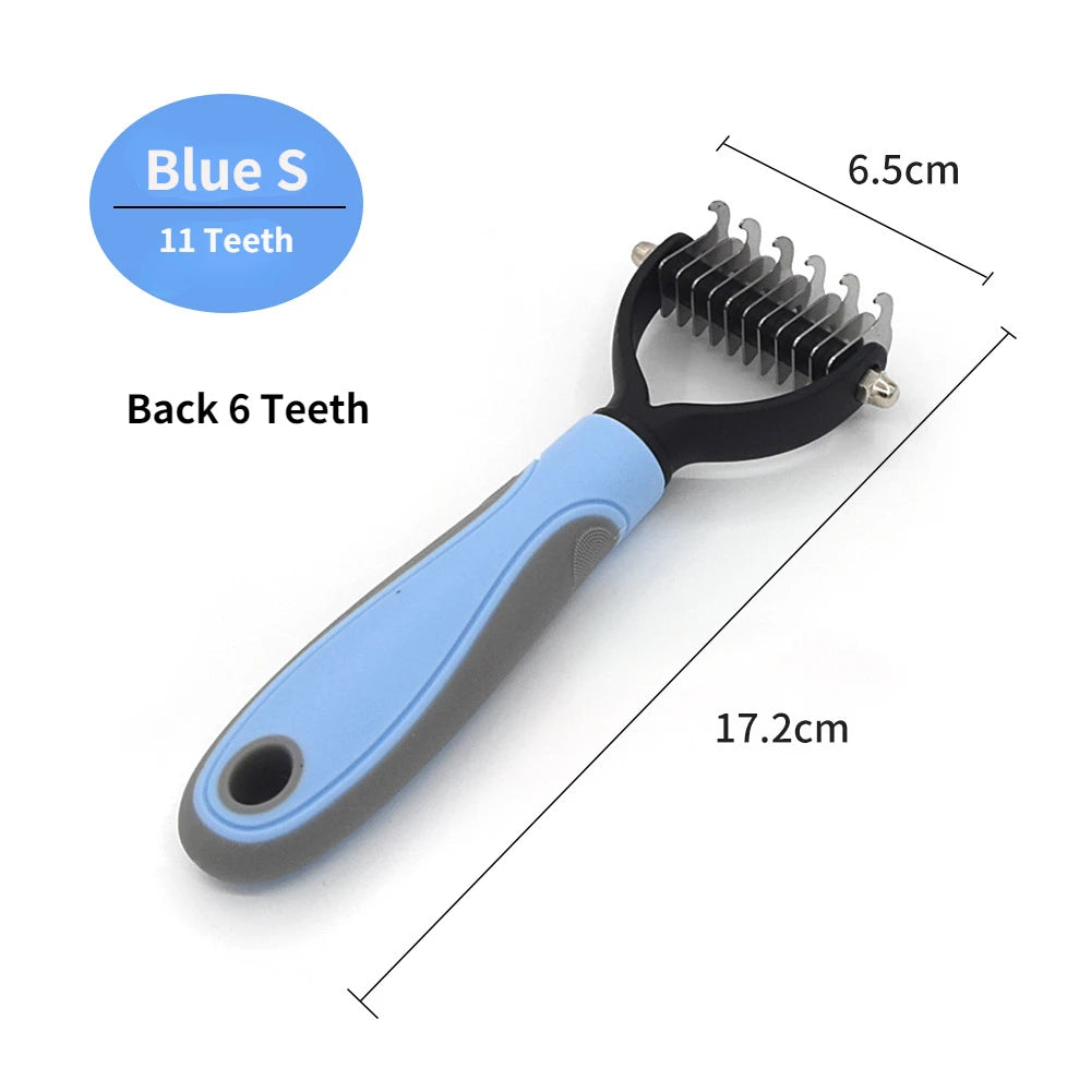 Professional Pet Deshedding Brush - Stainless Steel Hair Remover & Dematting Comb for Dogs & Cats