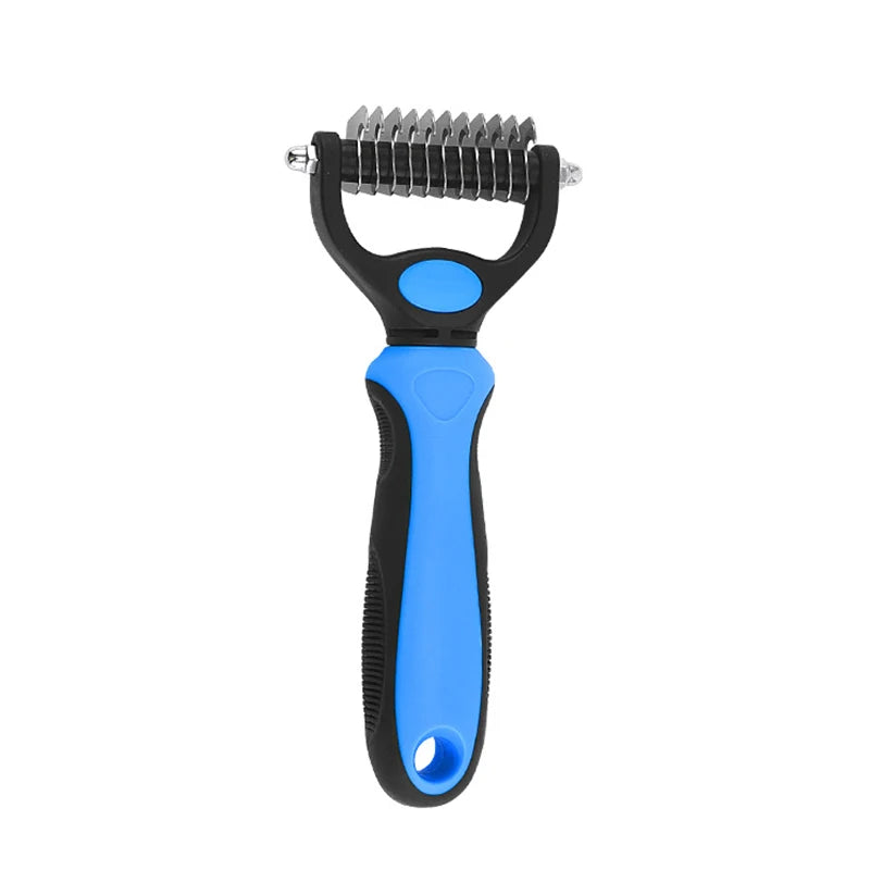 Professional Pet Deshedding Brush - Stainless Steel Hair Remover & Dematting Comb for Dogs & Cats