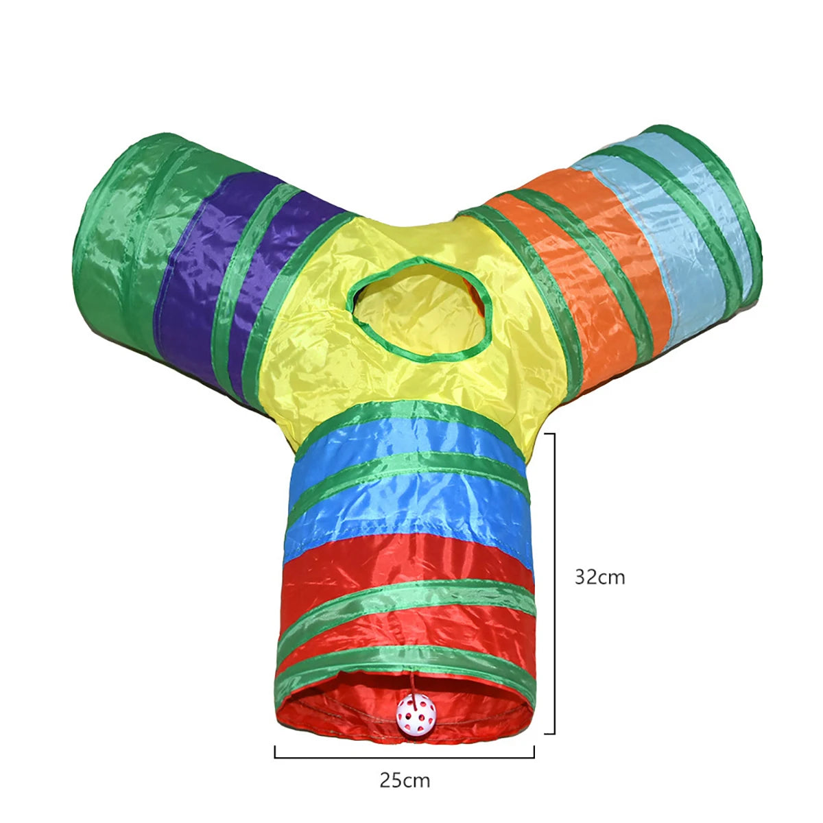 Cat Play Tunnel - Foldable Collapsible Tube Toy with Crinkle Sound for Interactive Play