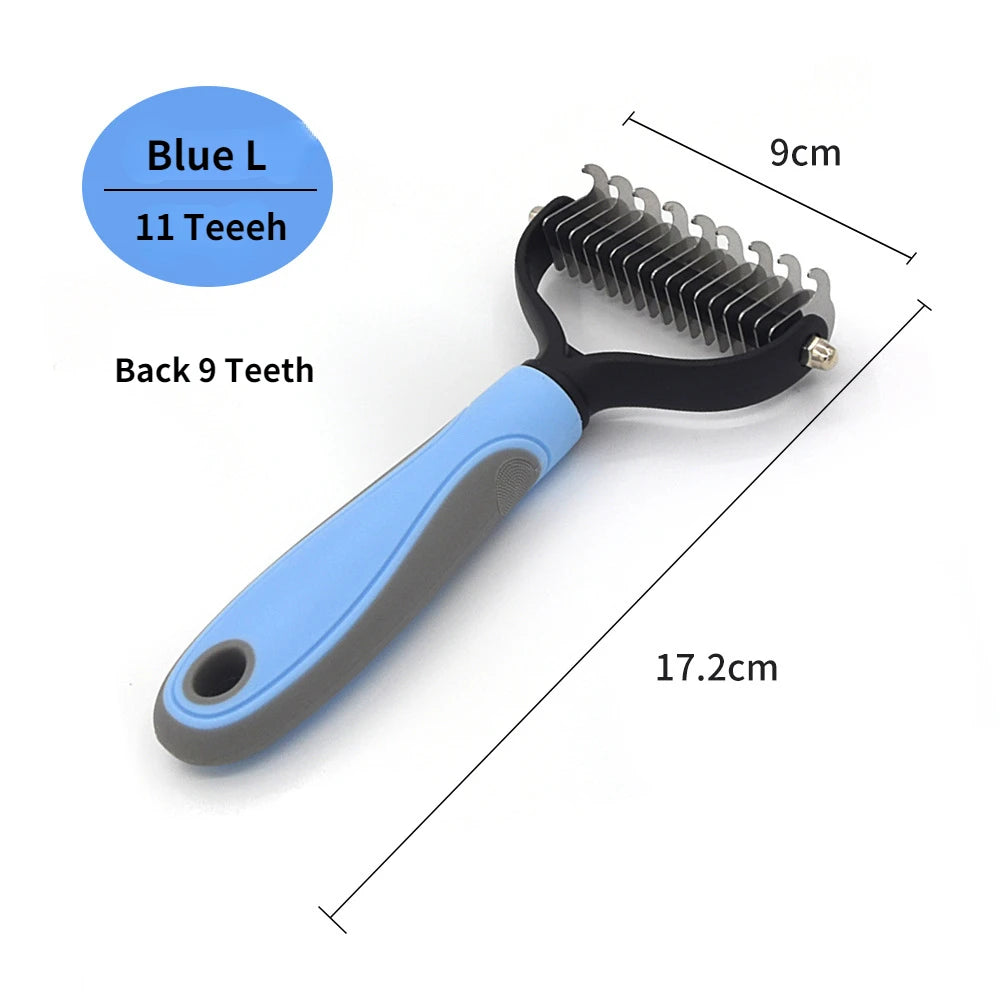 Professional Pet Deshedding Brush - Stainless Steel Hair Remover & Dematting Comb for Dogs & Cats