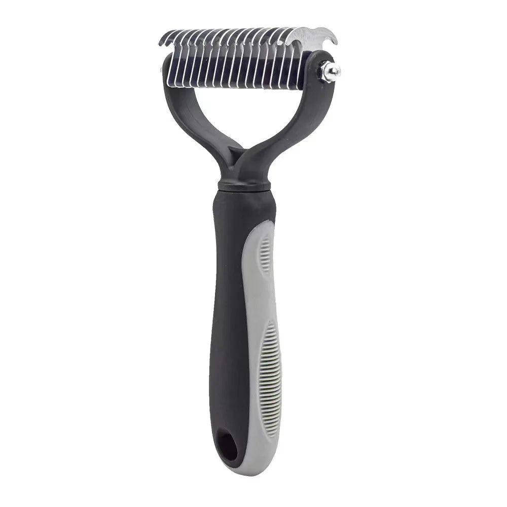 Professional Pet Deshedding Brush - Stainless Steel Hair Remover & Dematting Comb for Dogs & Cats