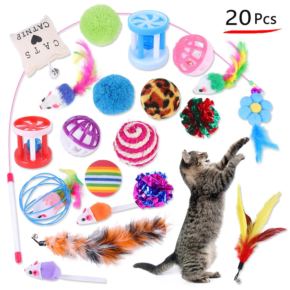 Cat Toy Variety Set - 20-Piece Interactive Play Kit